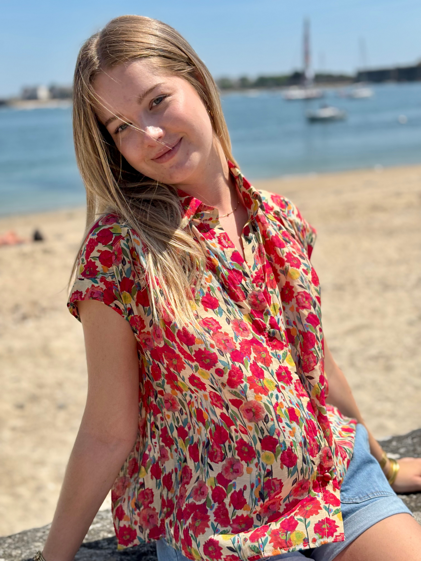 Chemise fleurie en coton