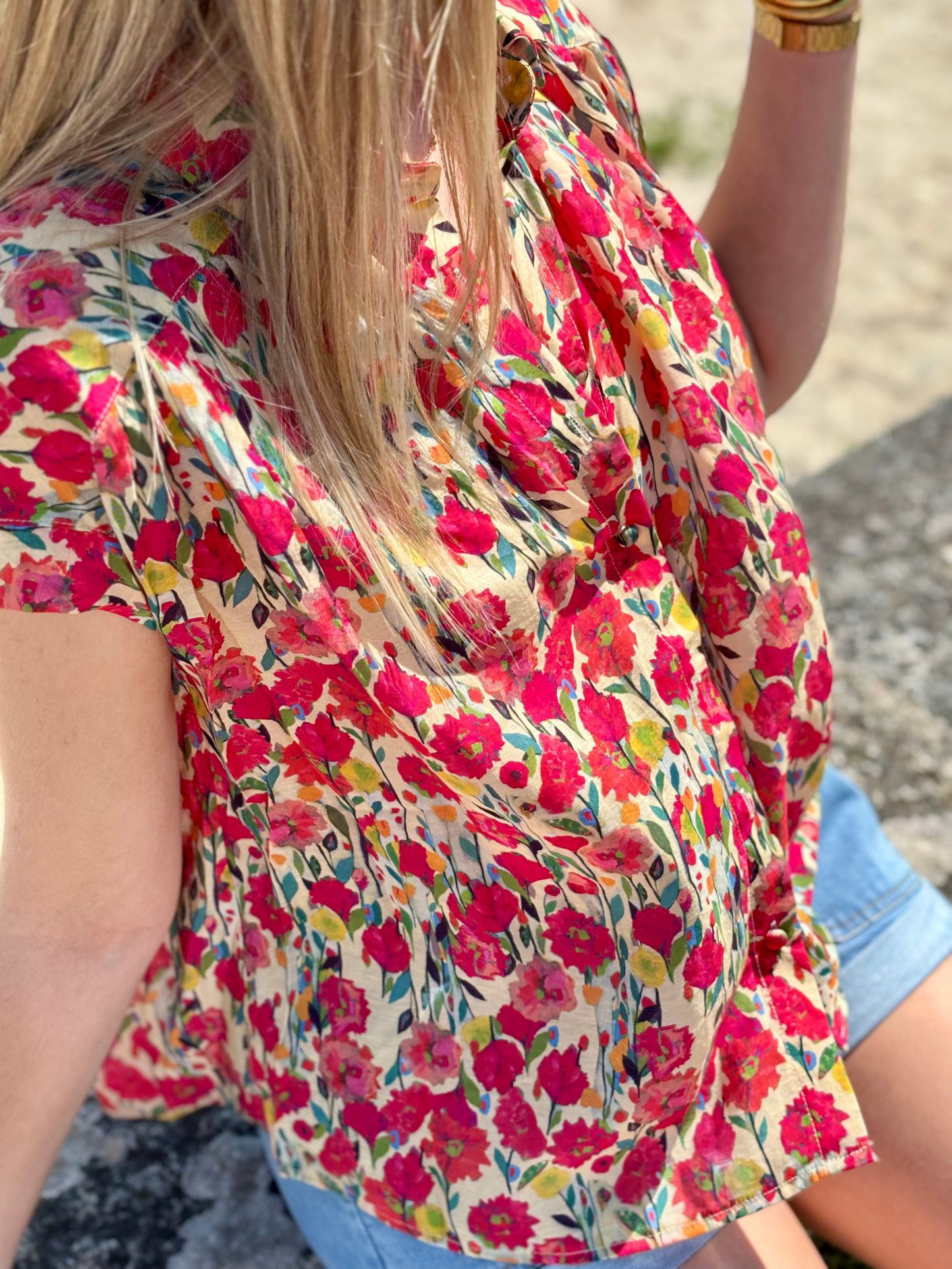 Chemise fleurie en coton