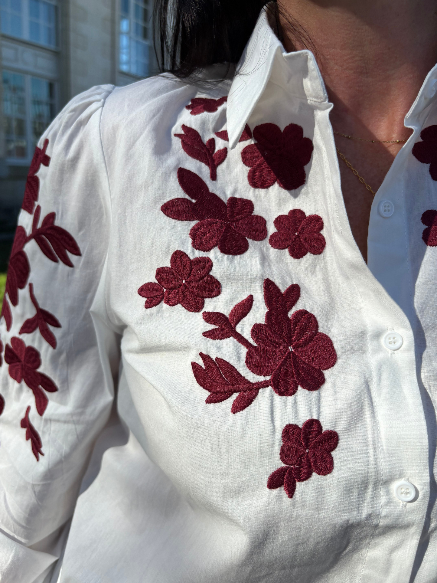 Chemise Fleurs Rouge