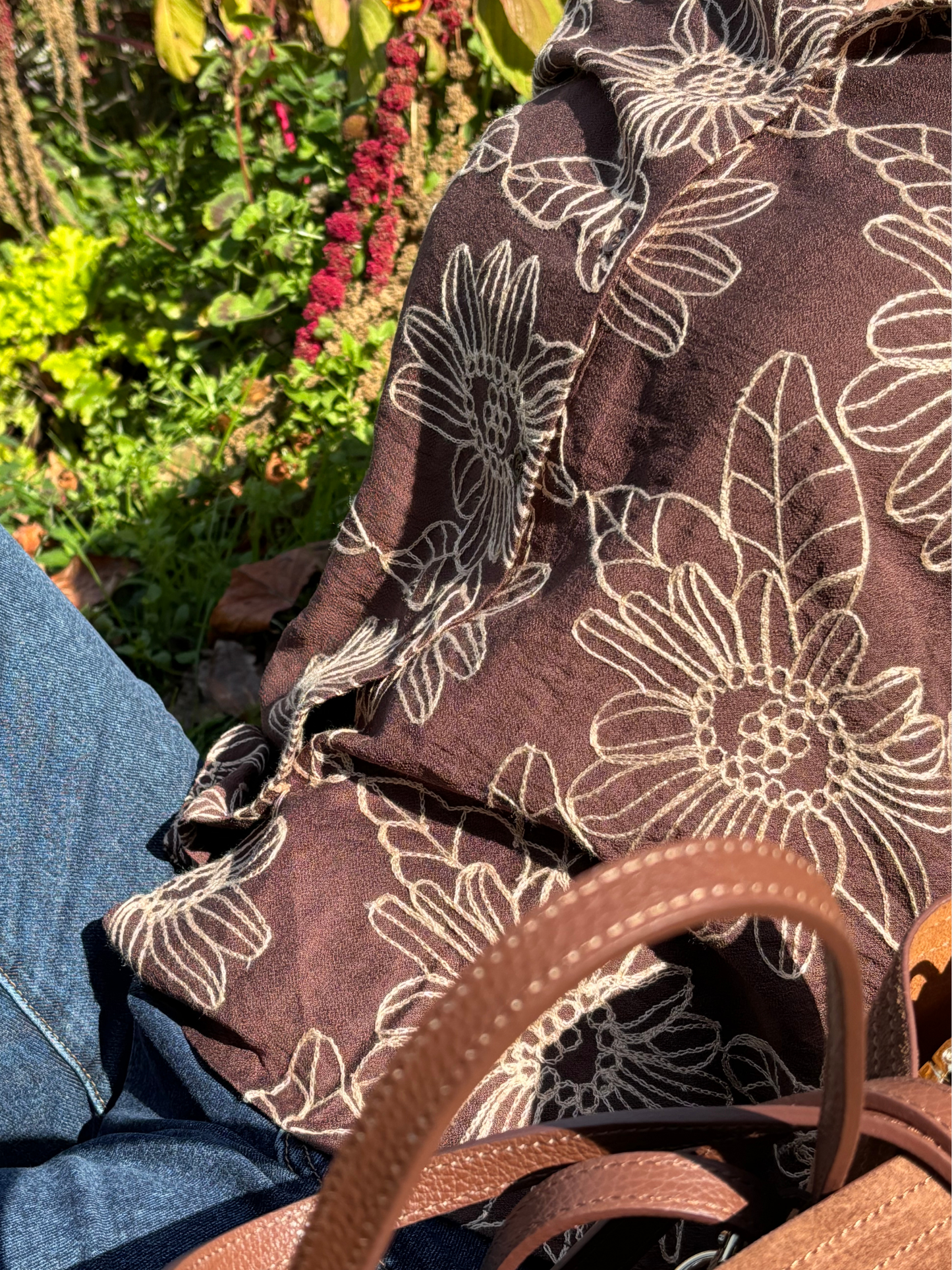 Chemise Florale Marron