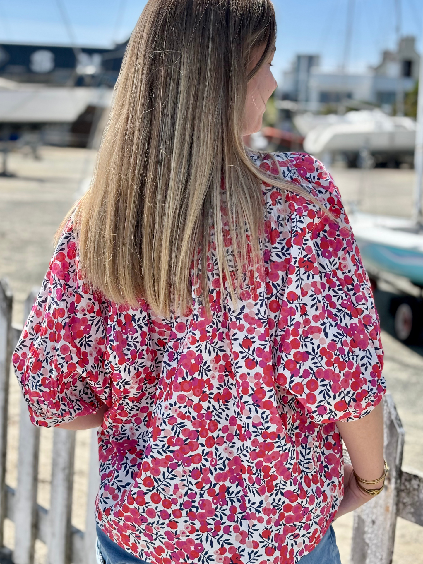 Blouse en coton imprimé fleuri
