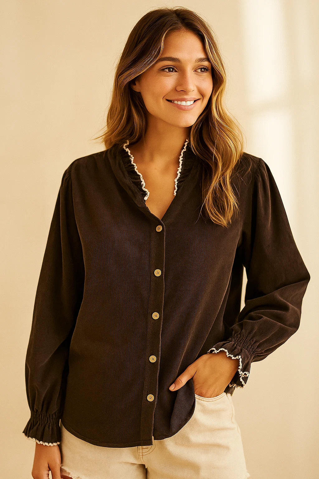 Chemise Col Froufrouté