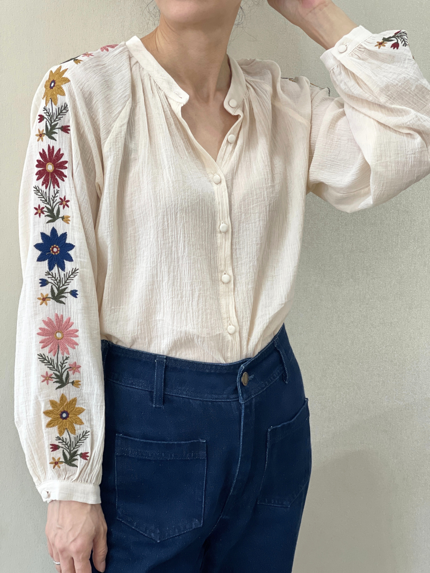 Chemise Crème Florale