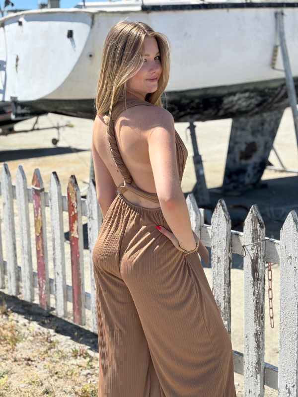 Combinaison Décolleté Fluide camel