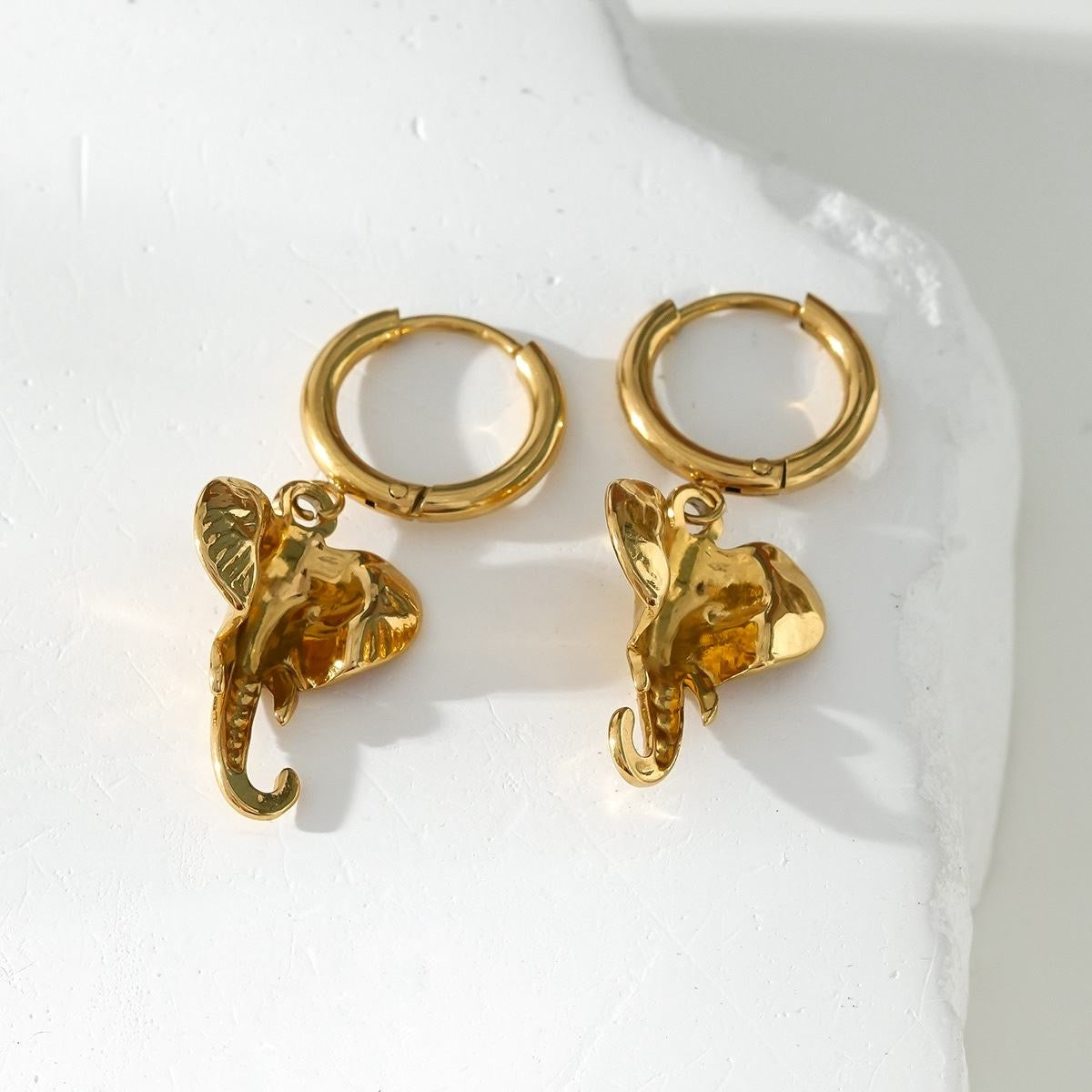 Boucles Éléphants Dorés