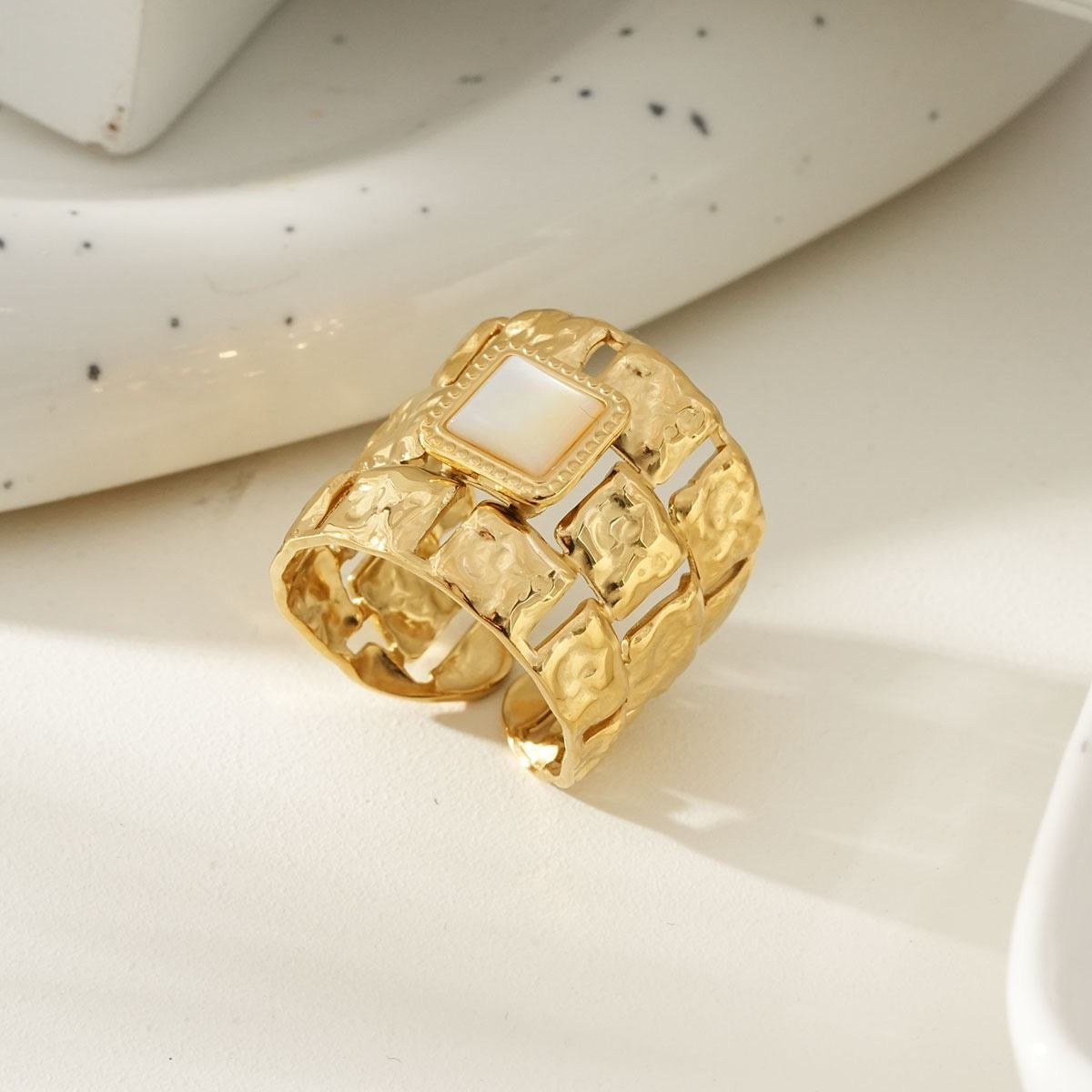 Bague Rectangle Nacré