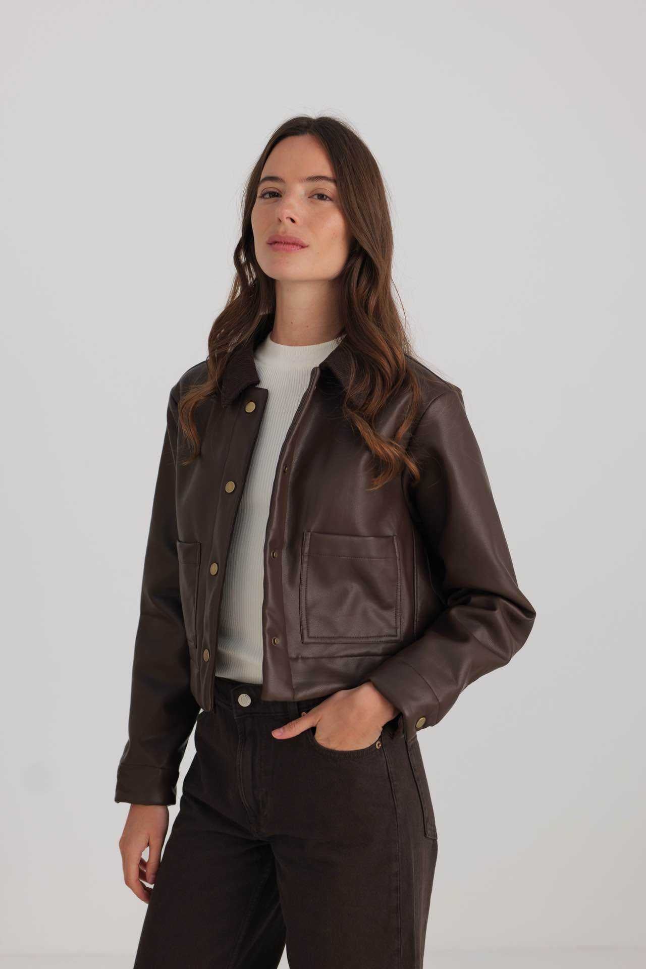 Veste Courte Effet Cuir