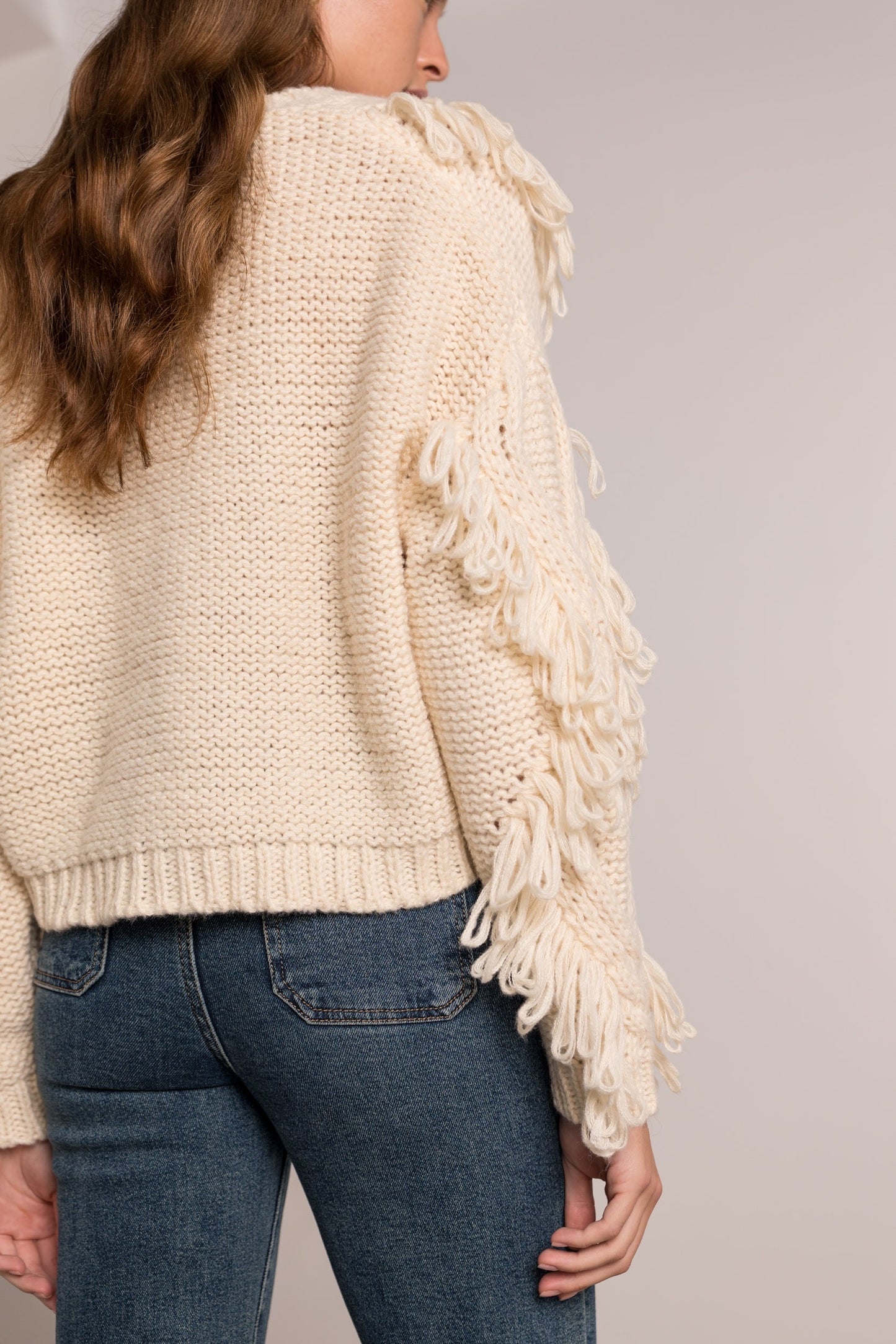 Gilet Franges Écru