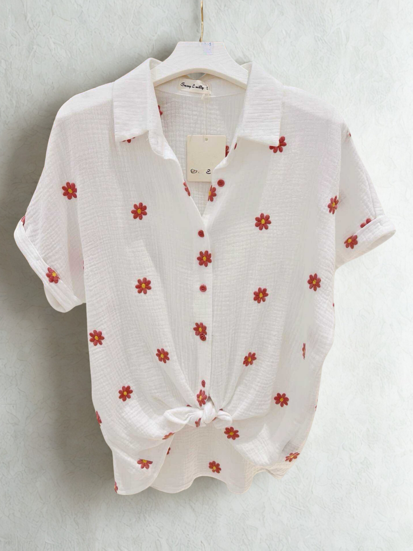 Chemise "Fleur Bleue ou Rose"