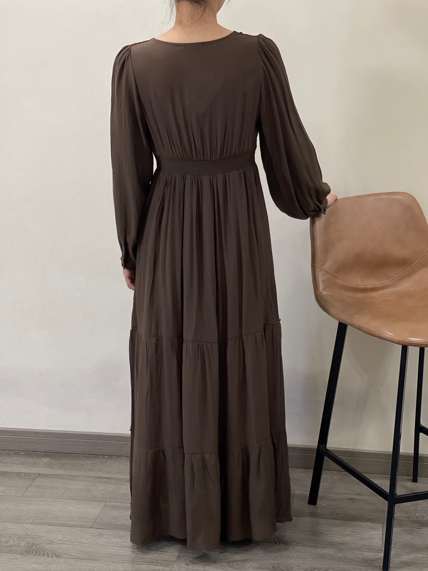 Robe Longue Fluide Col V