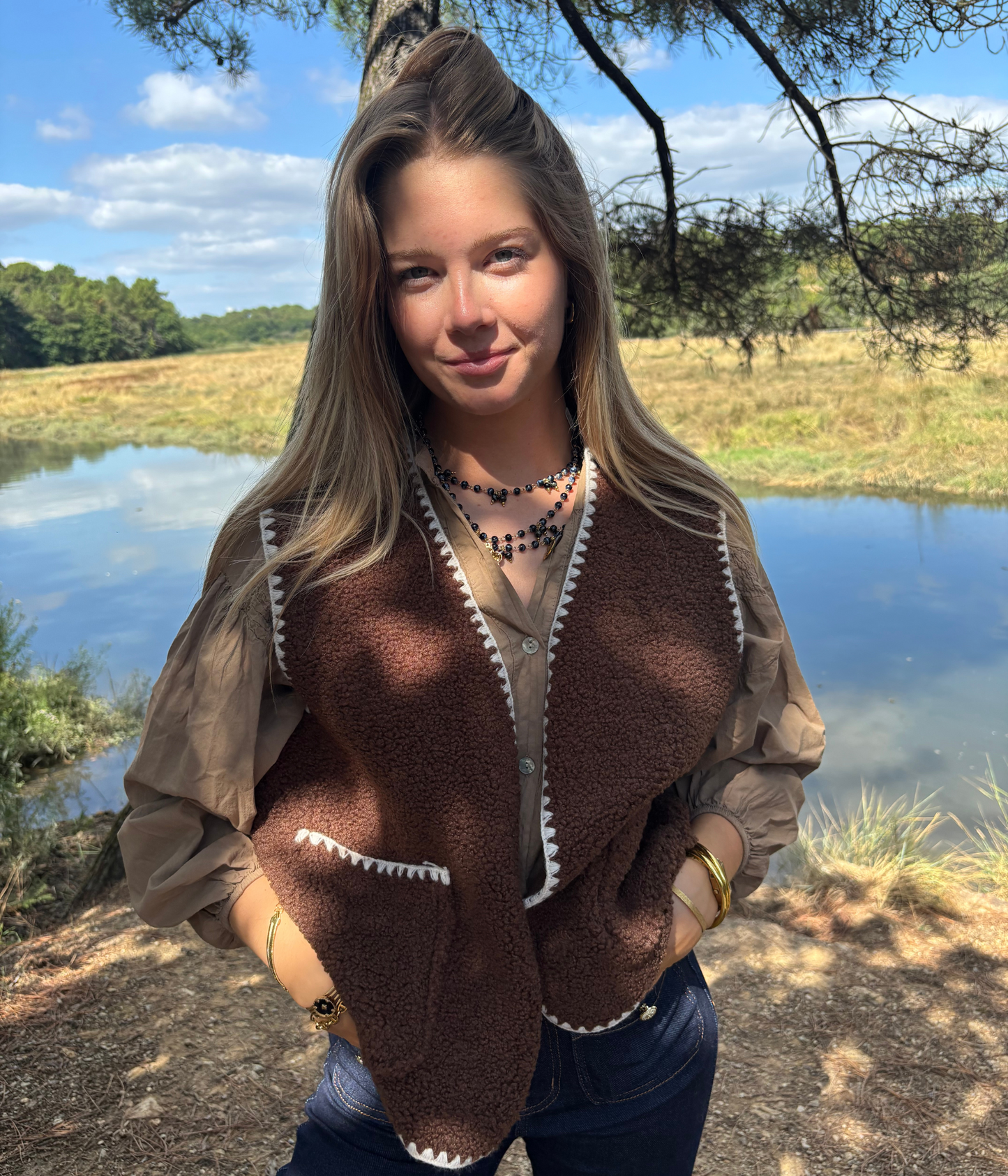 Gilet Marron Cosy