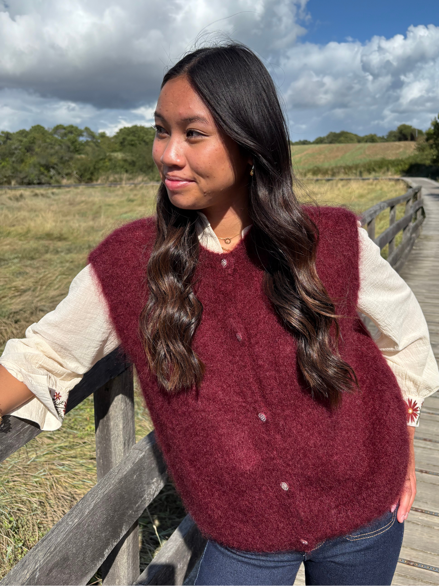 Gilet sans manches en kid mohair
