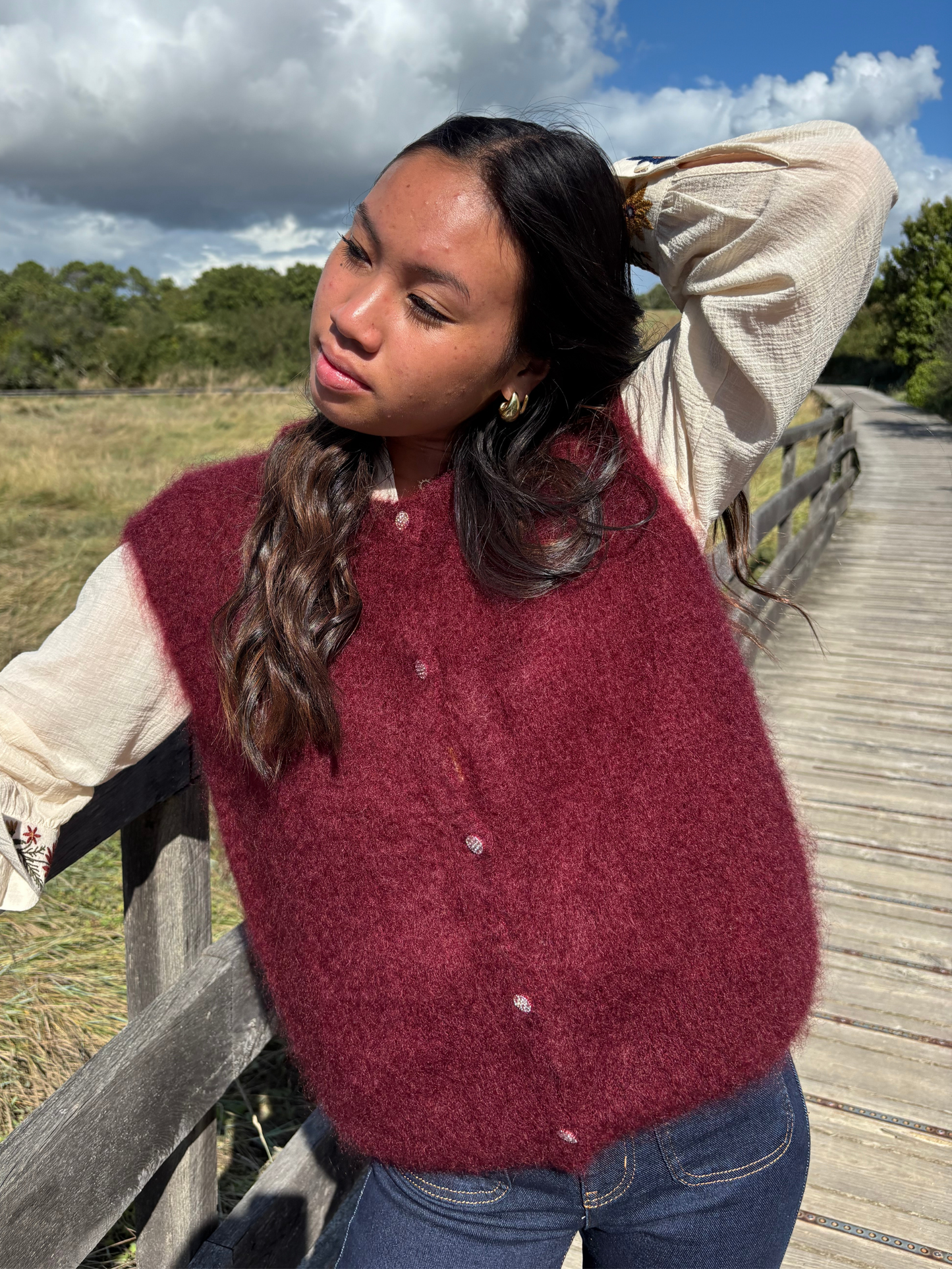 Gilet sans manches en kid mohair