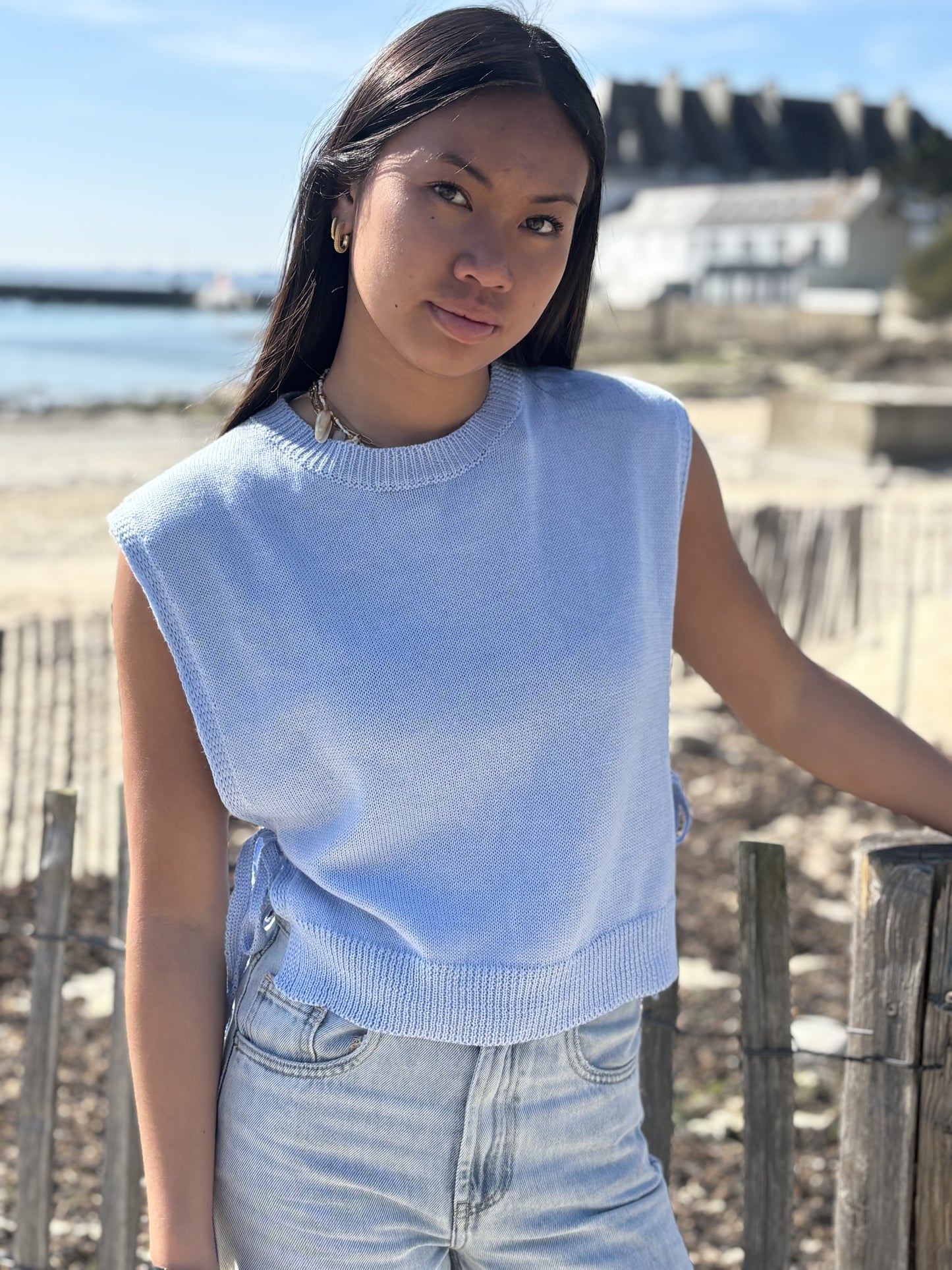 Top Maille sans Manches