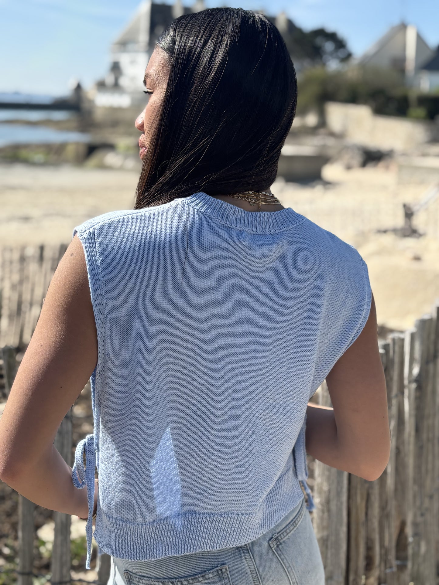 Top Maille sans Manches