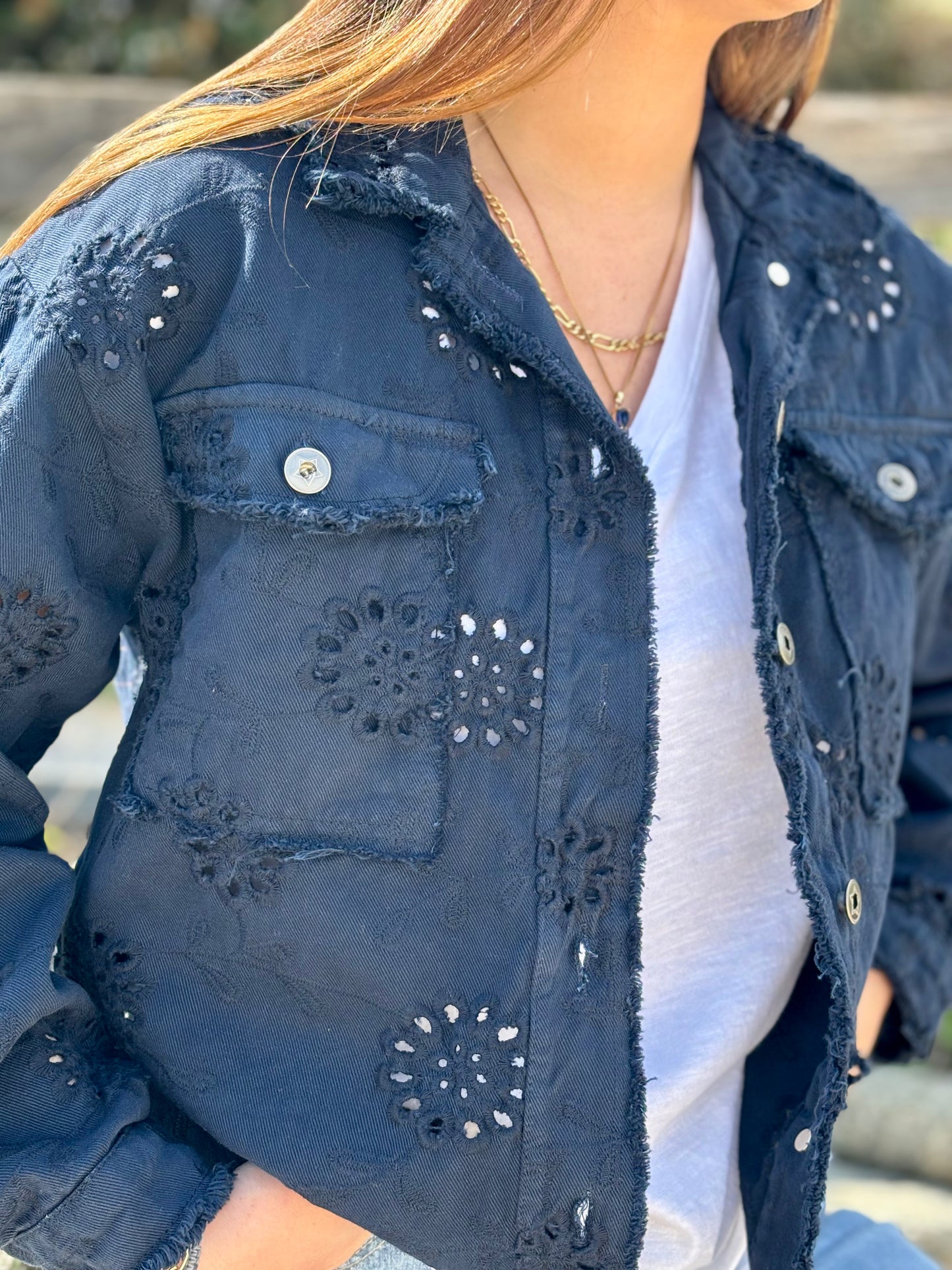 Veste Brodée “Fleurs & Franges”