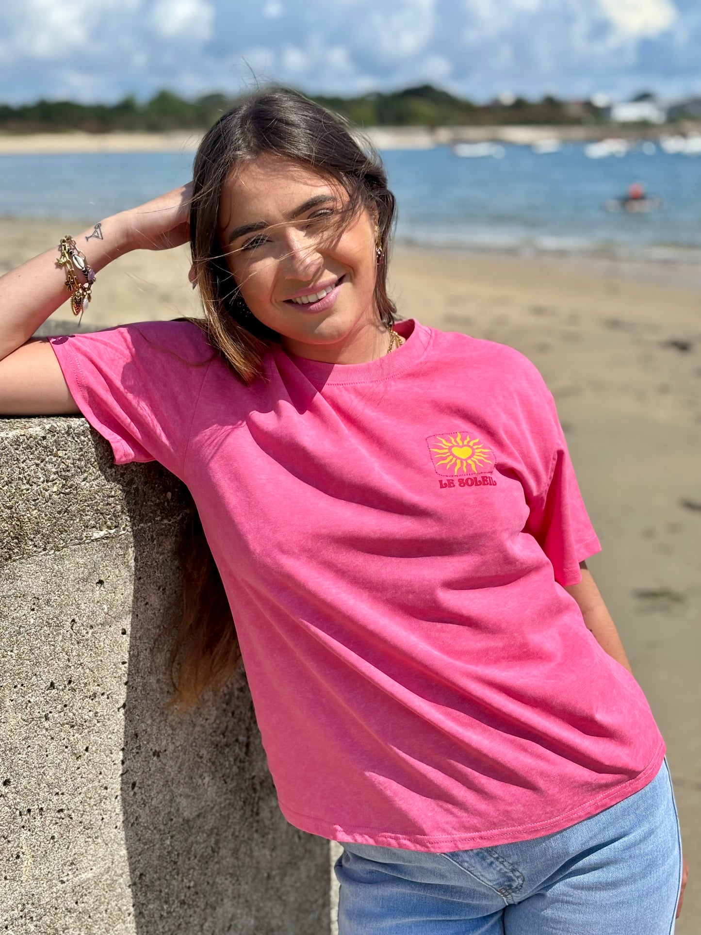Tee-shirt en Coton fuchsia
