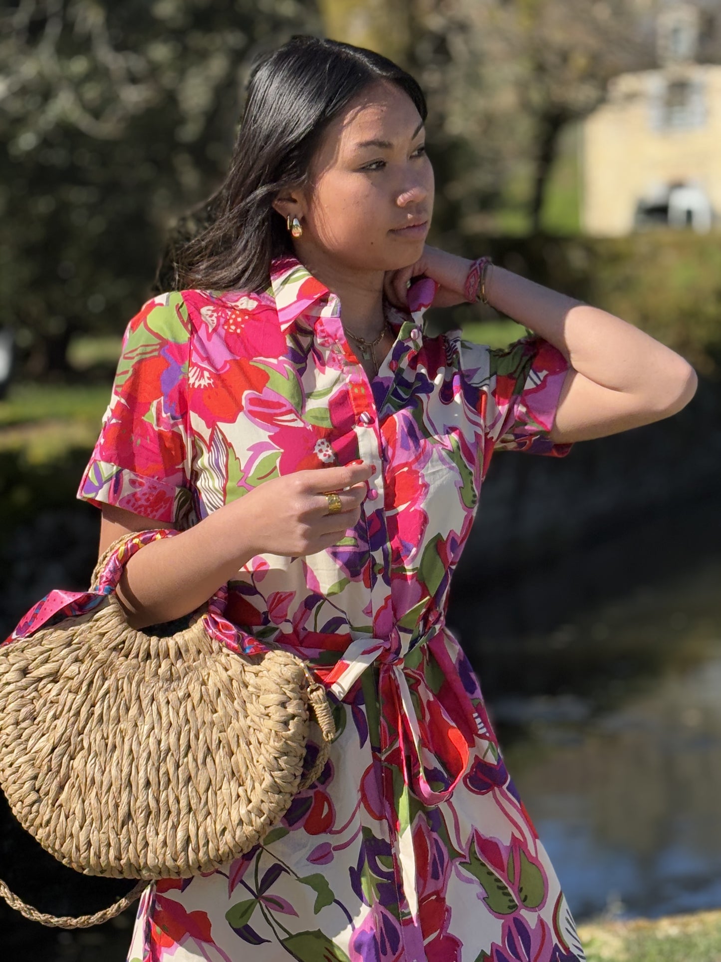 Robe Chemise à Nouer Fleurie