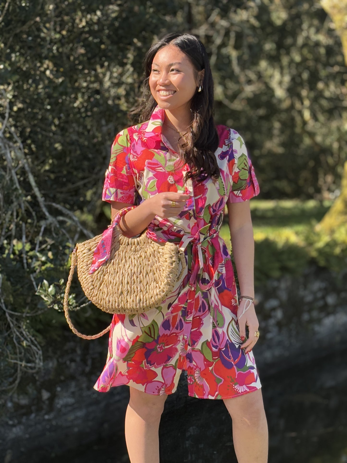 Robe Chemise à Nouer Fleurie