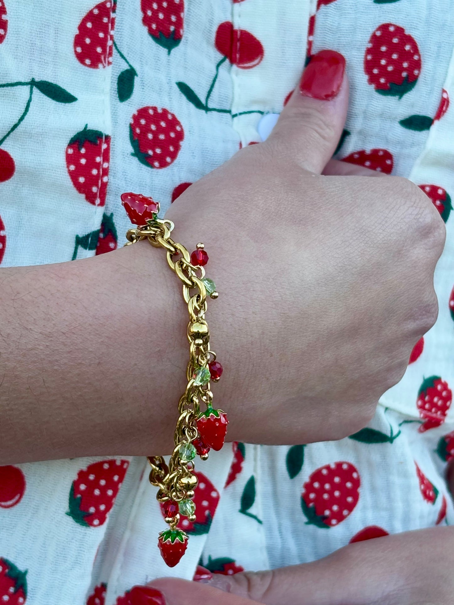 Bracelet fantaisie "Fraise Folie"