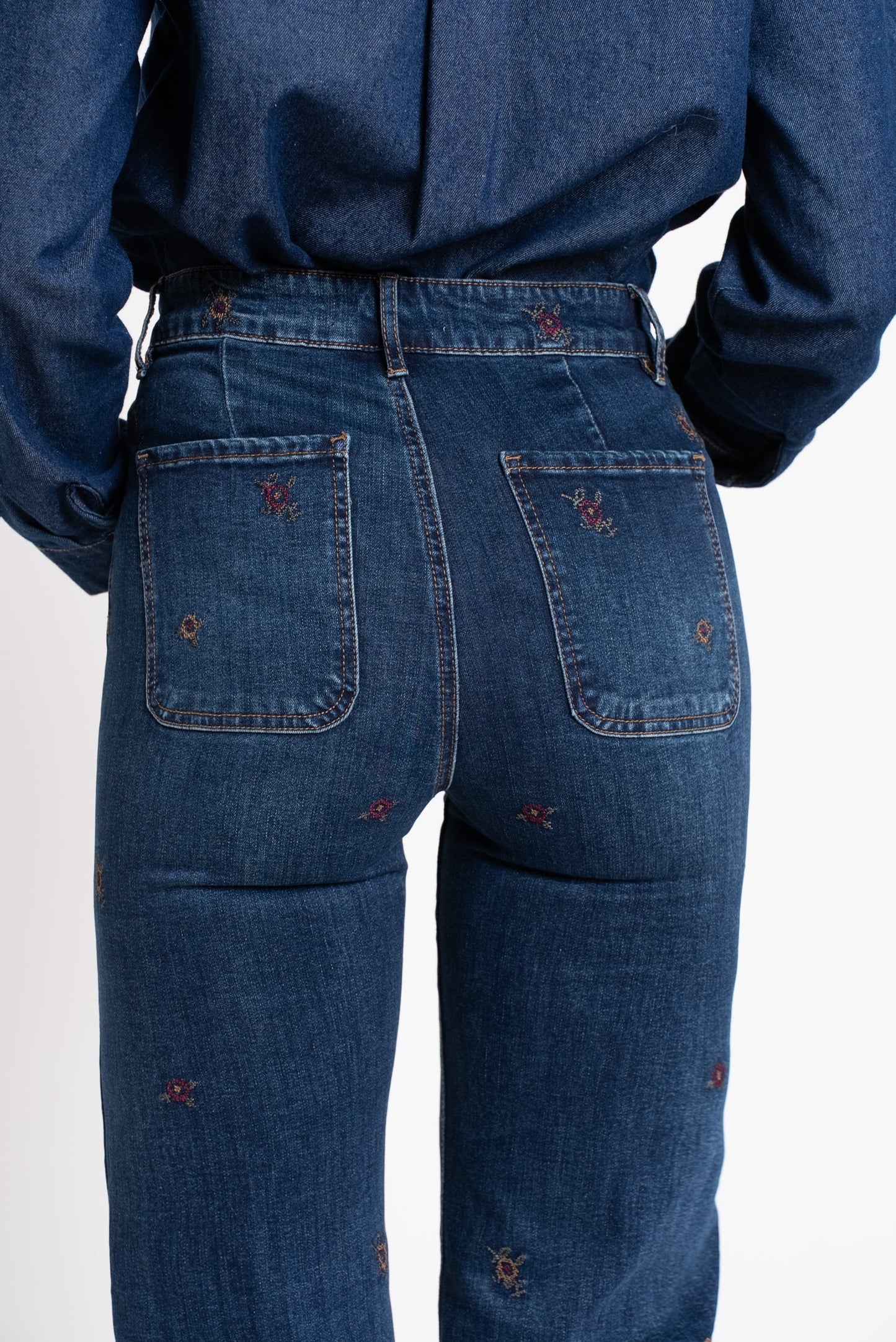Jean Denim Broderies Colorées