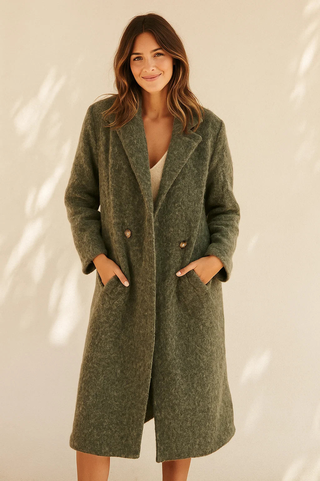 Manteau Uni Feutré