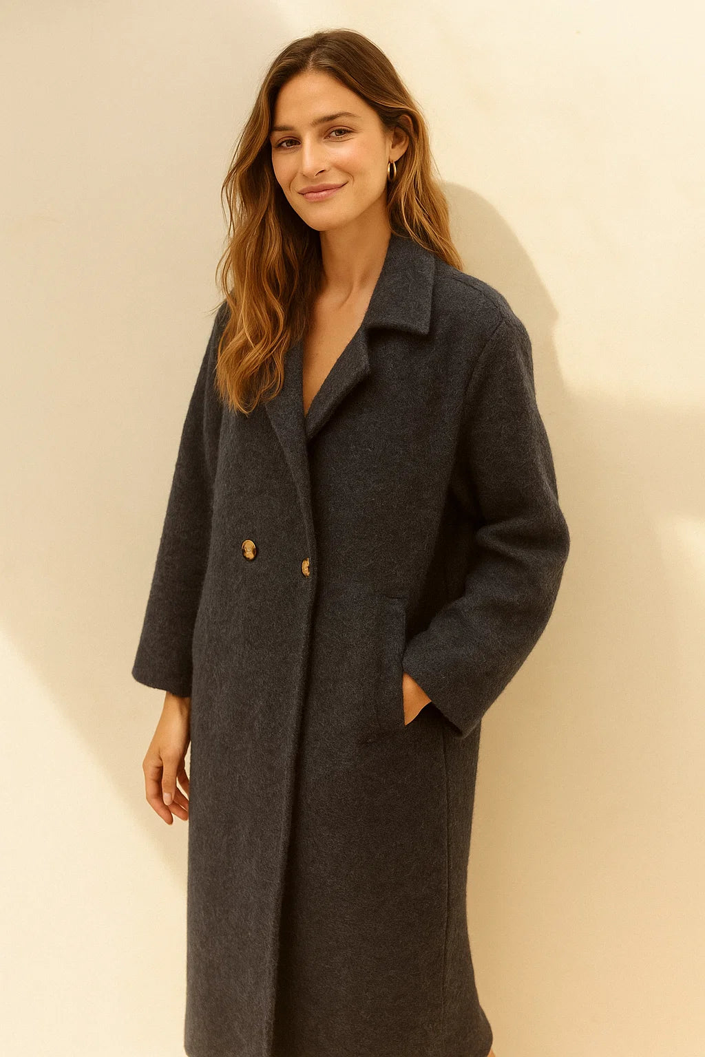 Manteau Uni Feutré