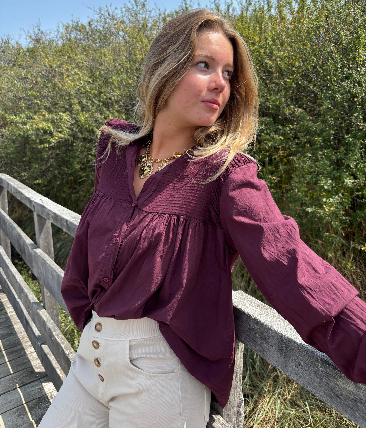 Pantalon Droit Boutons