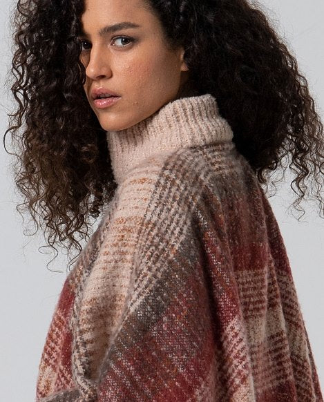 Poncho à Carreaux