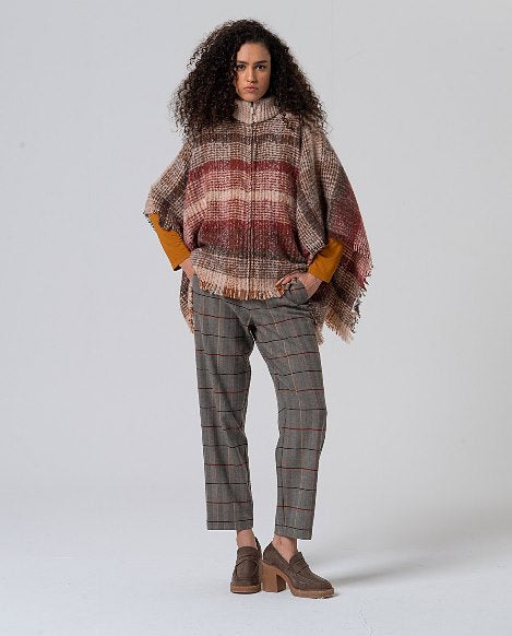 Poncho à Carreaux