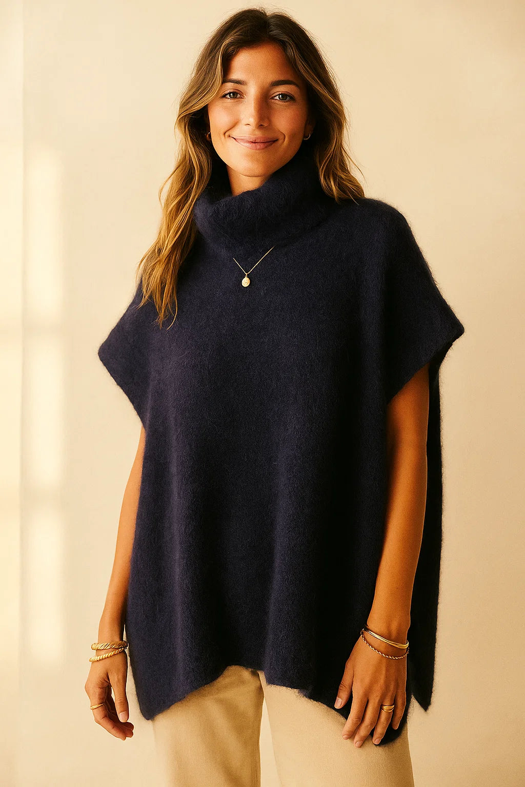 Pull 80% Mohair Col Roulé