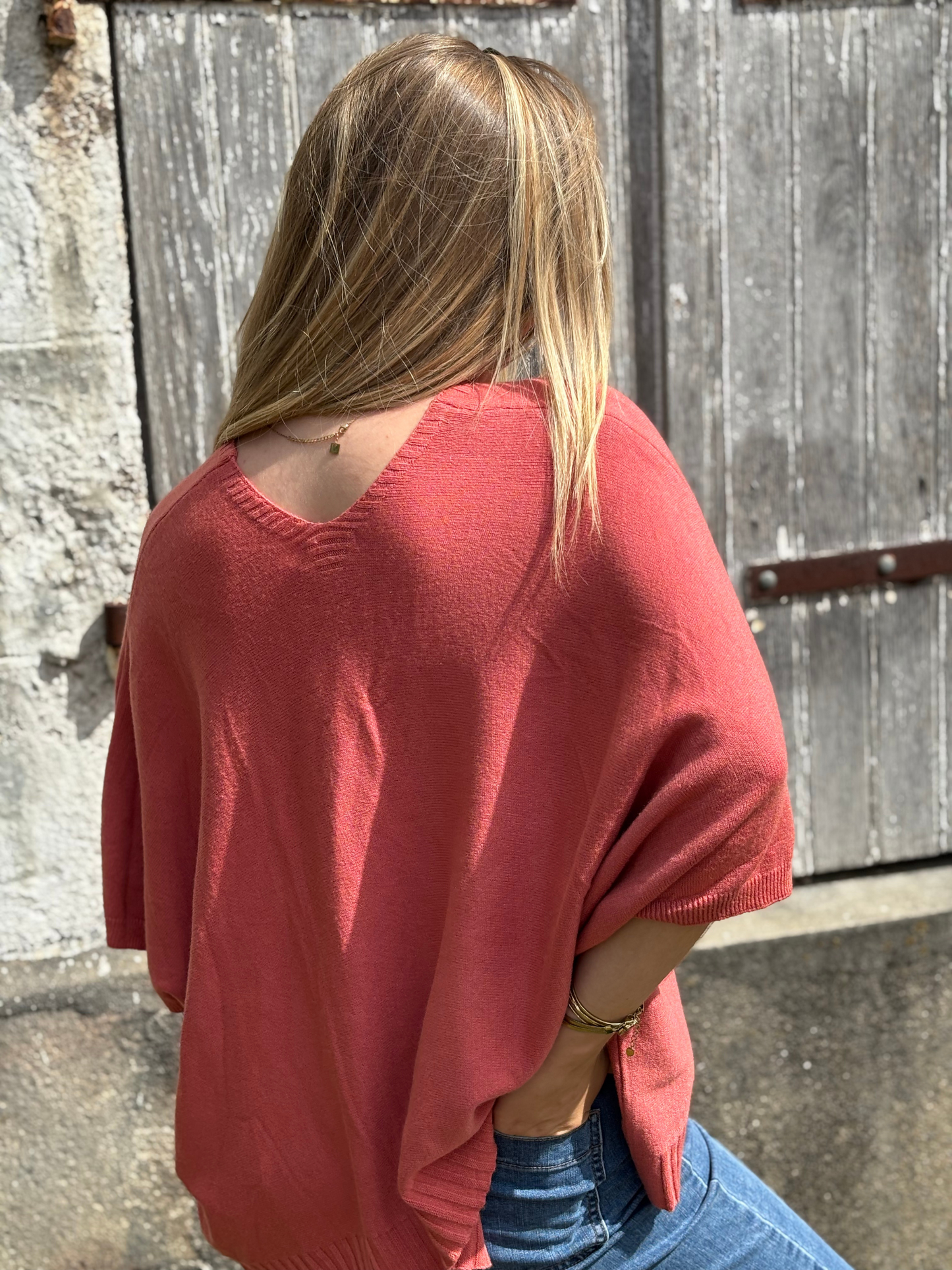 Pull Large Feminin Vieux rose