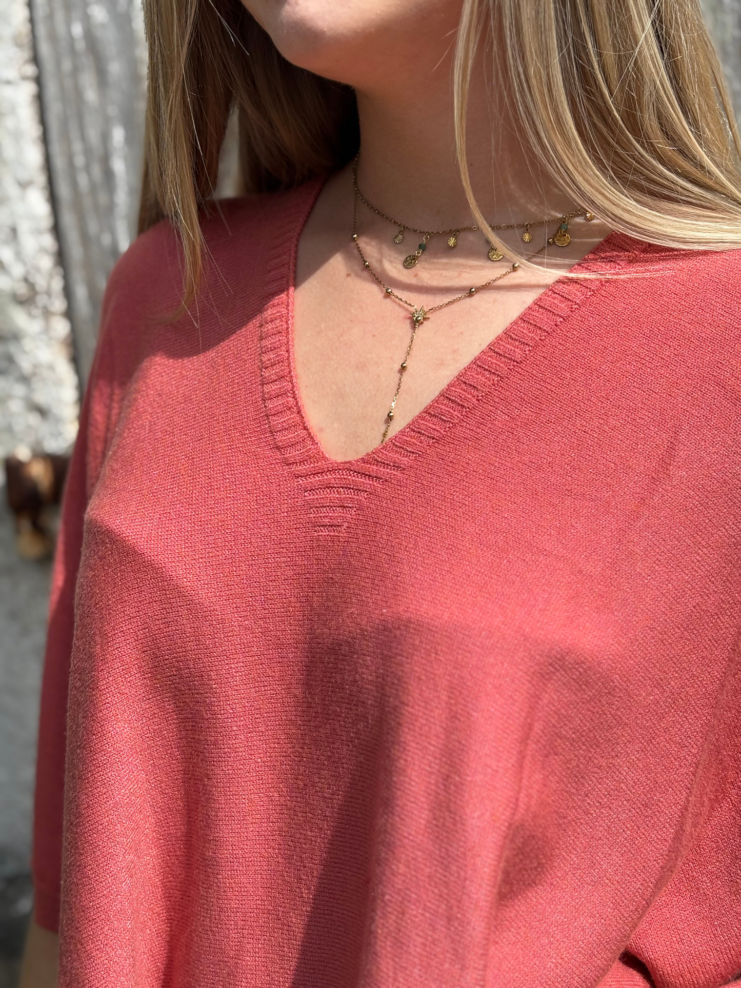 Pull Large Feminin Vieux rose