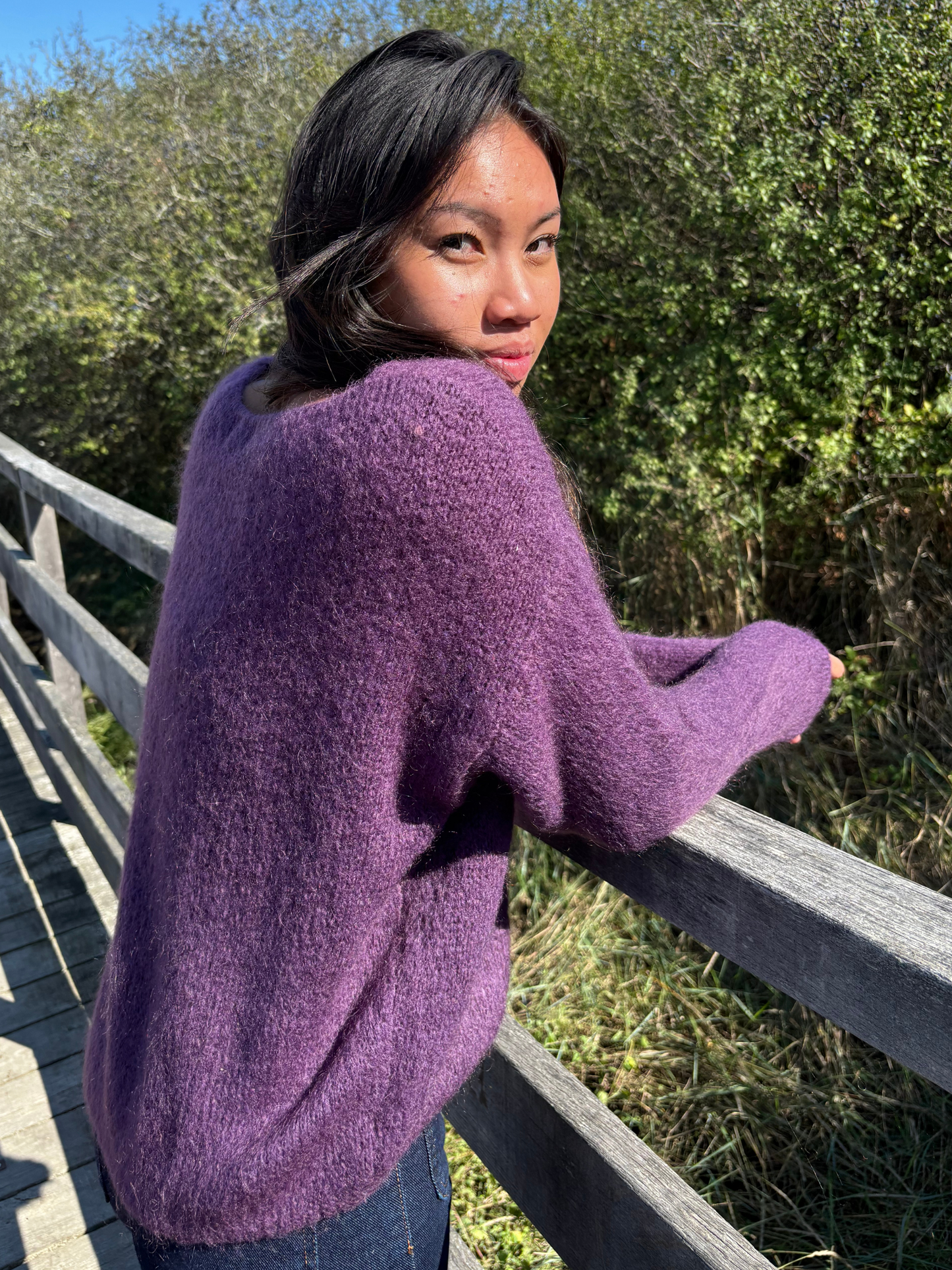 Pull en mohair mélangé col V