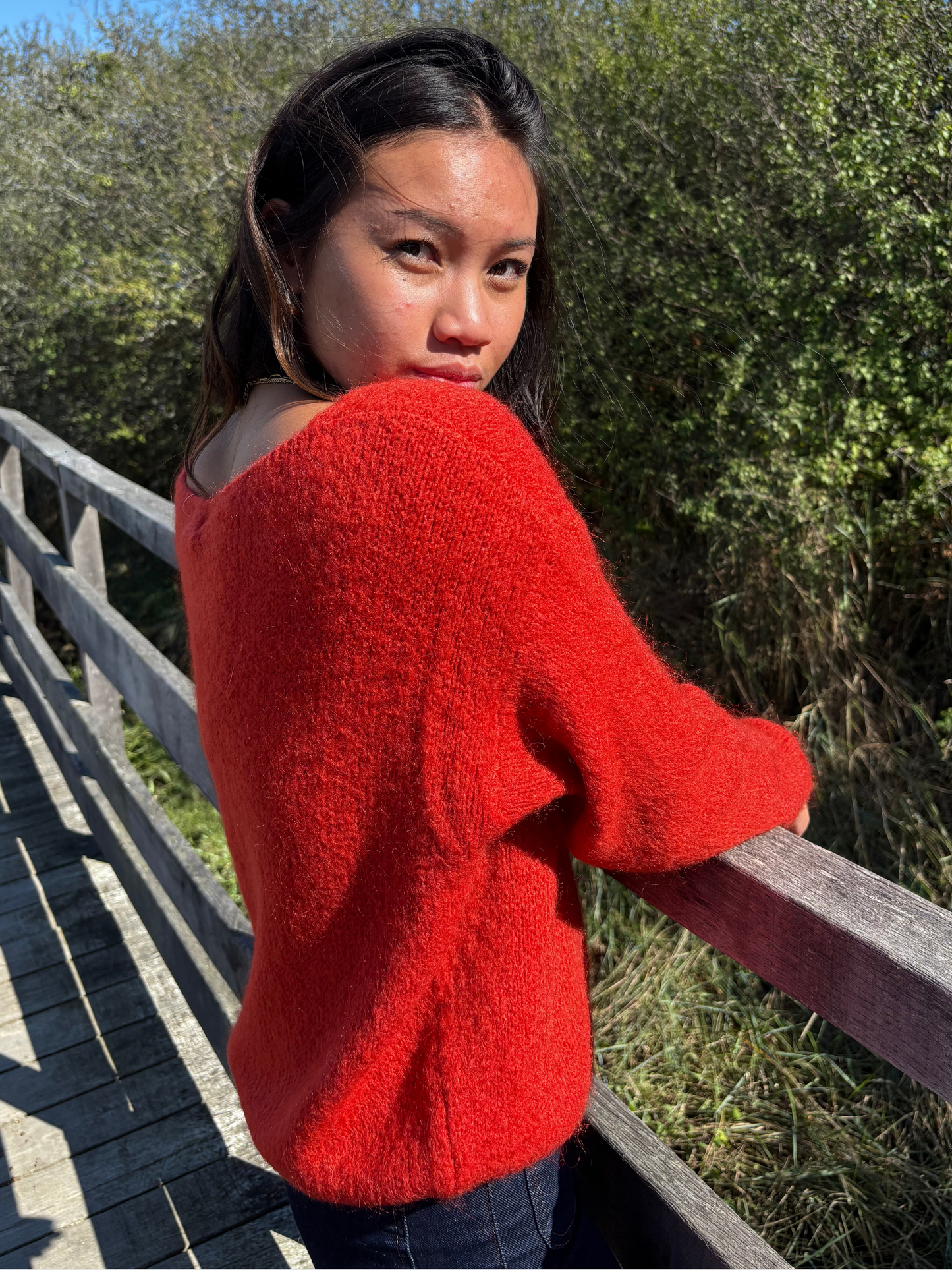 Pull en mohair mélangé col V