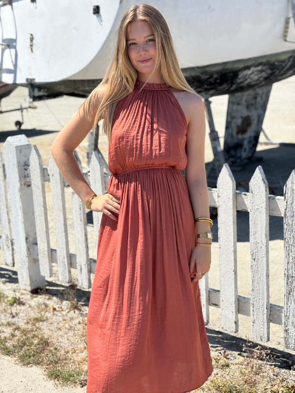 Robe Longue Fluide vieux rose