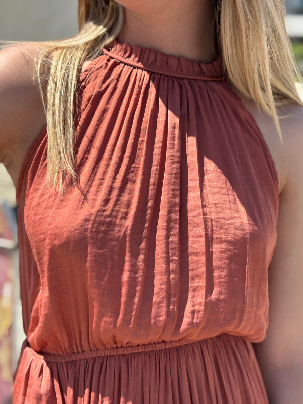 Robe Longue Fluide vieux rose