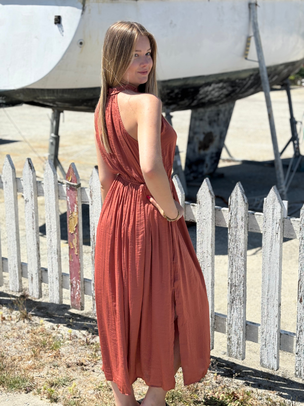 Robe Longue Fluide vieux rose