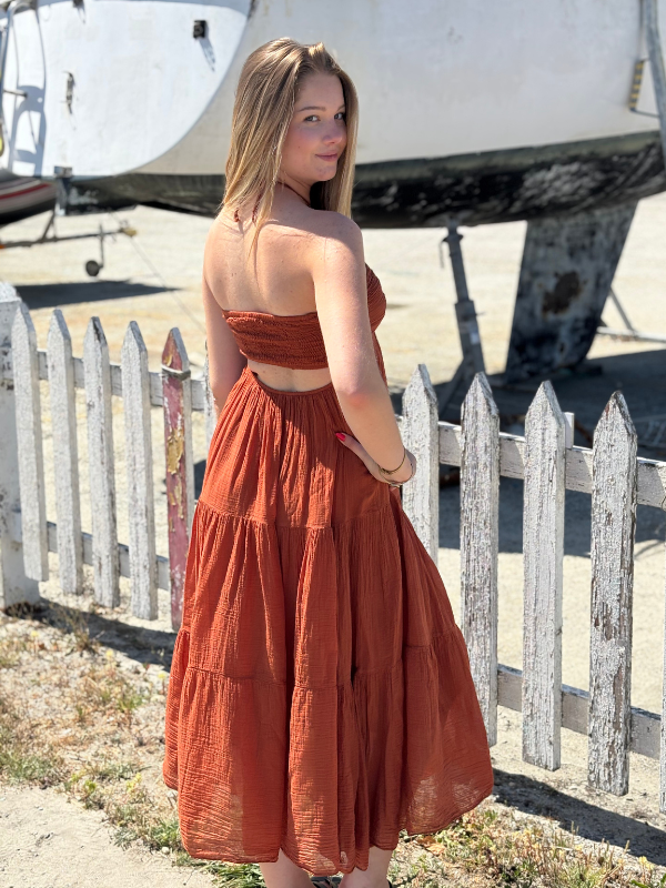 Robe Légère Dos Nu Terracotta