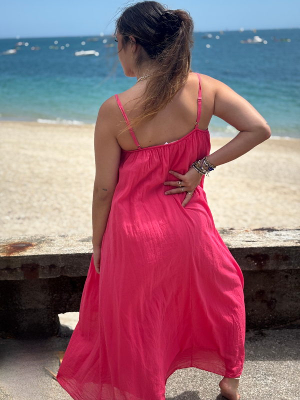 Robe Fines Bretelles Voile de Coton