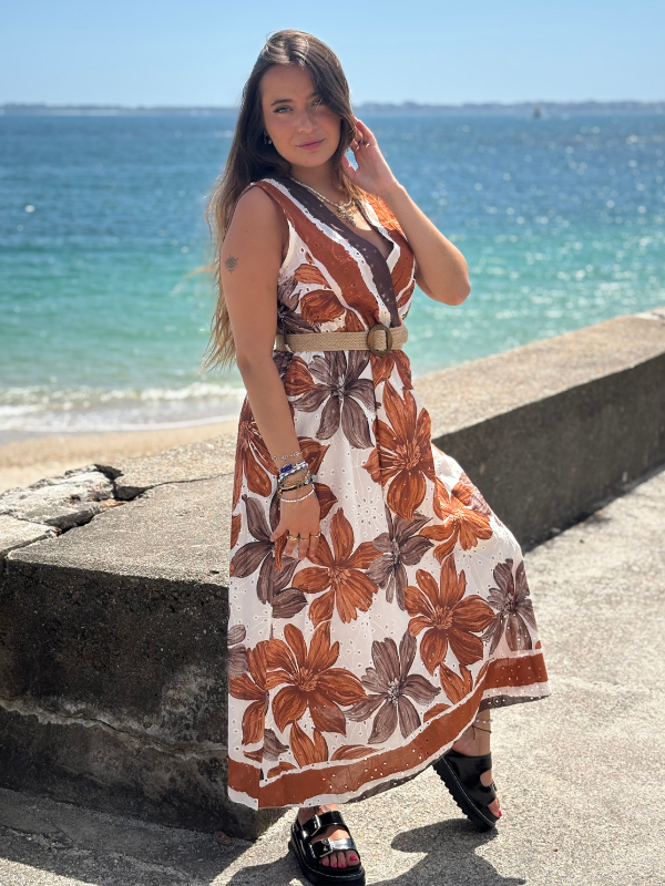 Robe Longue Coton Imprimé Fleurs