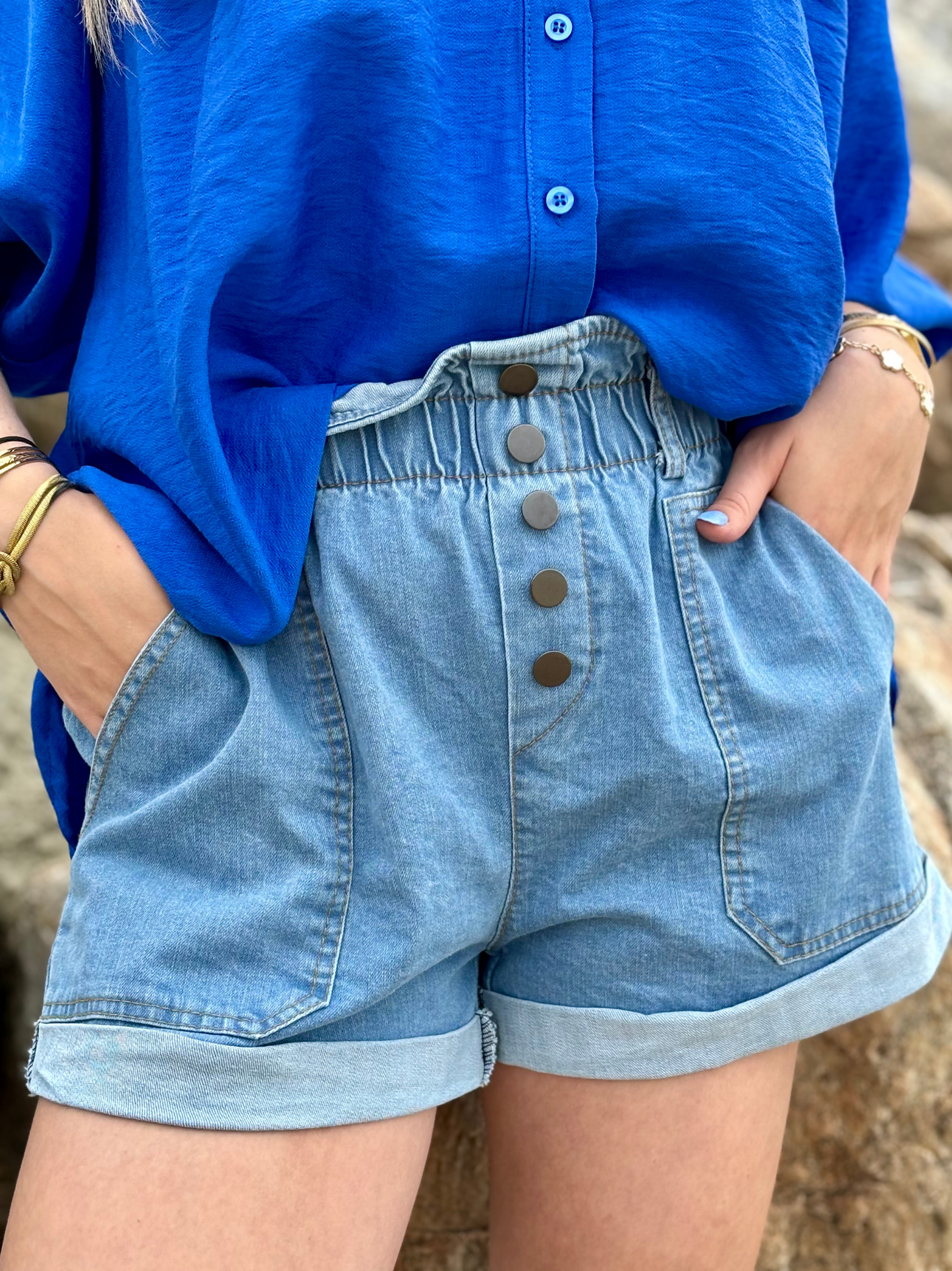 Short Taille Haute Denim
