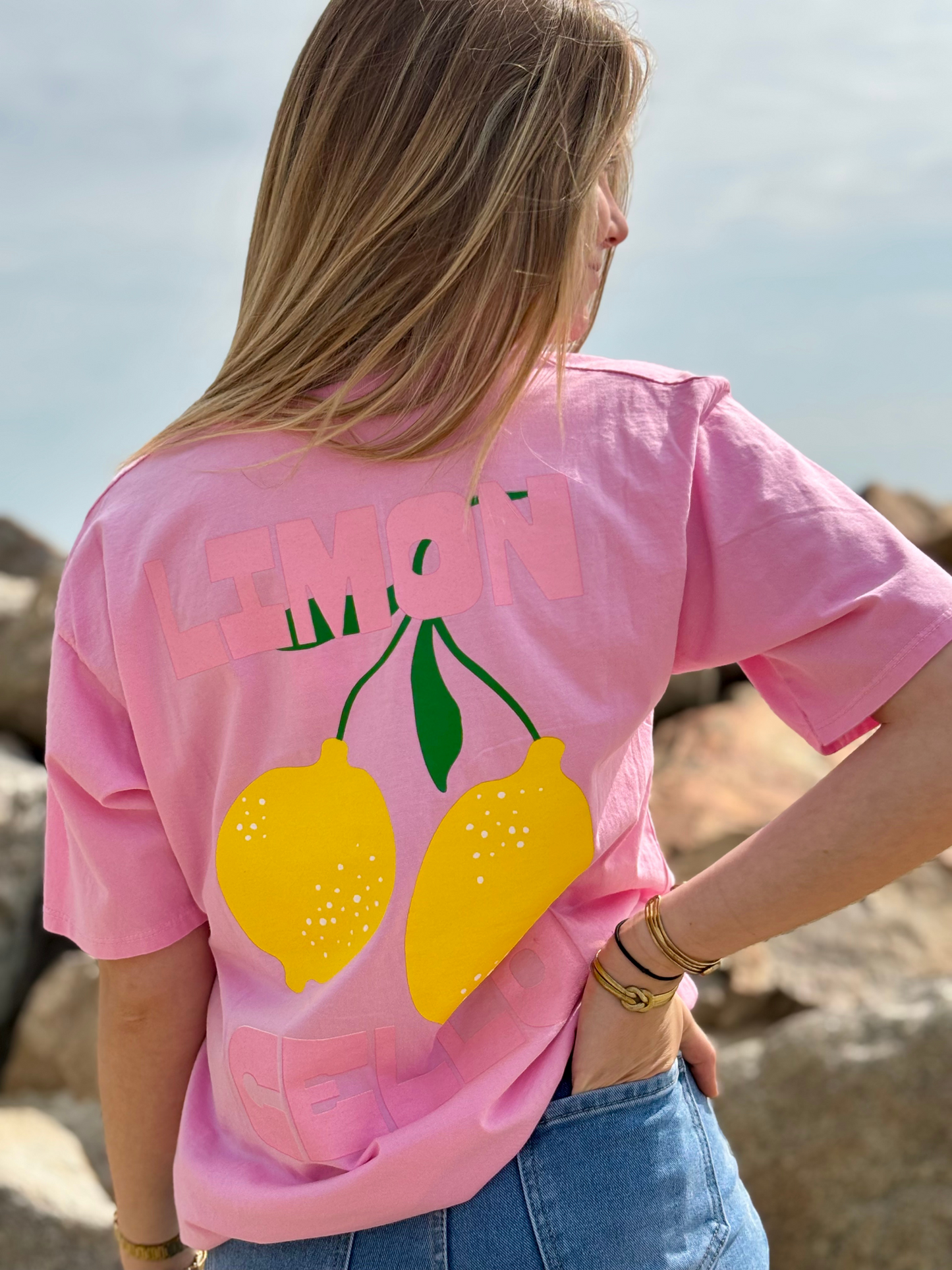 Tee-shirt coton rose "Limoncello"