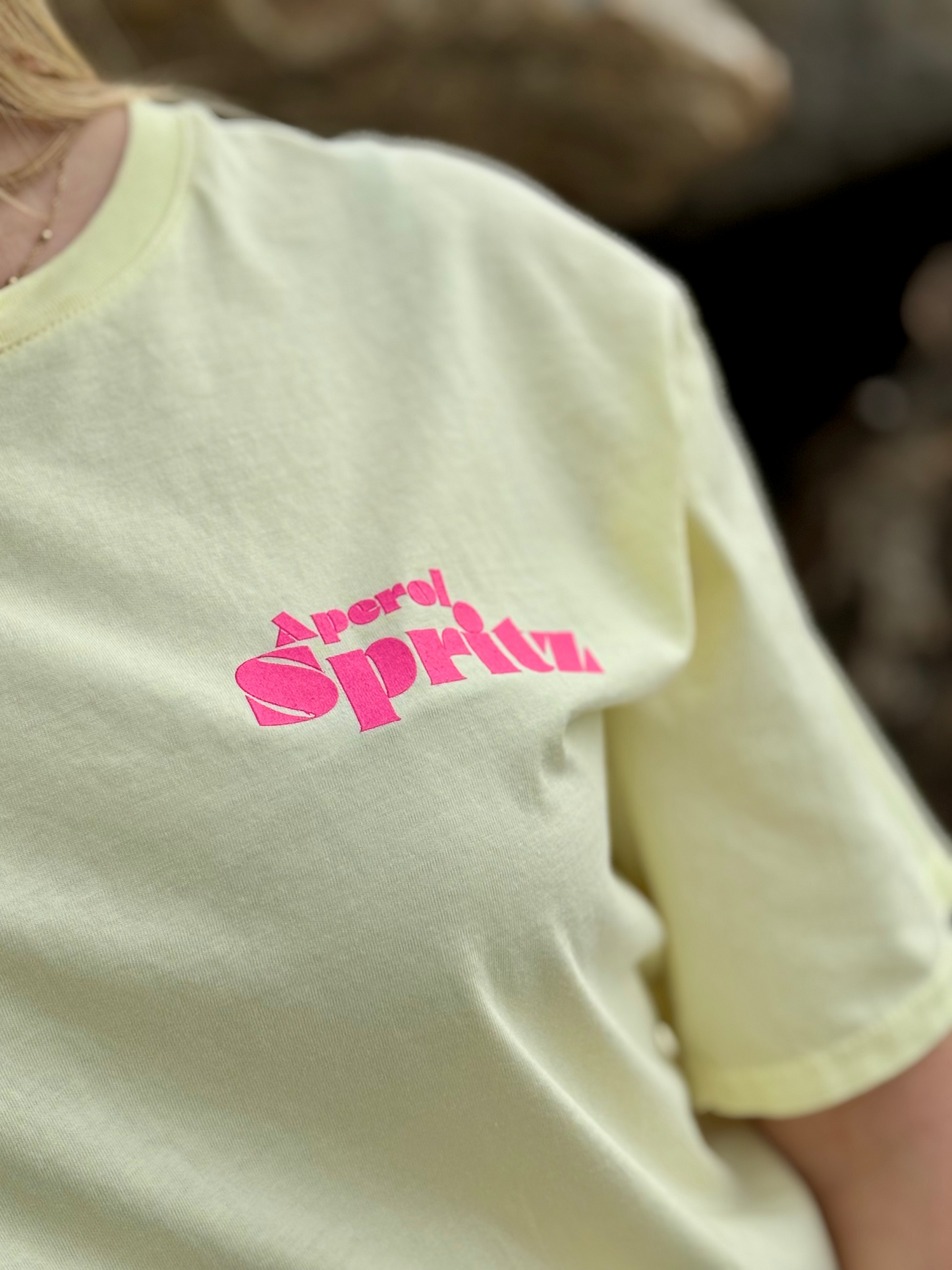 Tee-shirt Ample Imprimé jaune