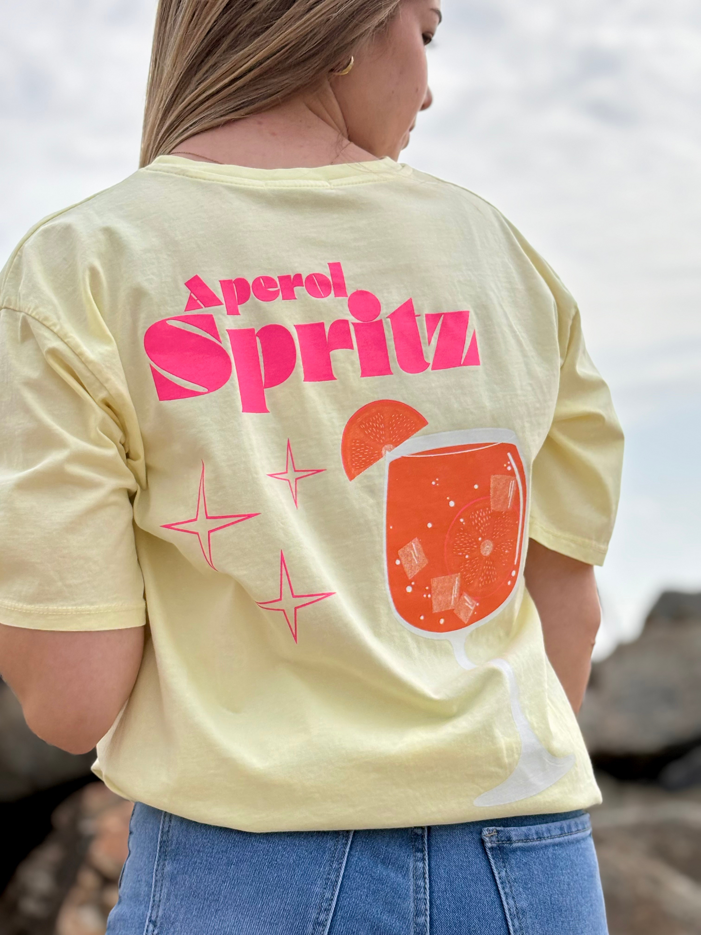 Tee-shirt Ample Imprimé jaune