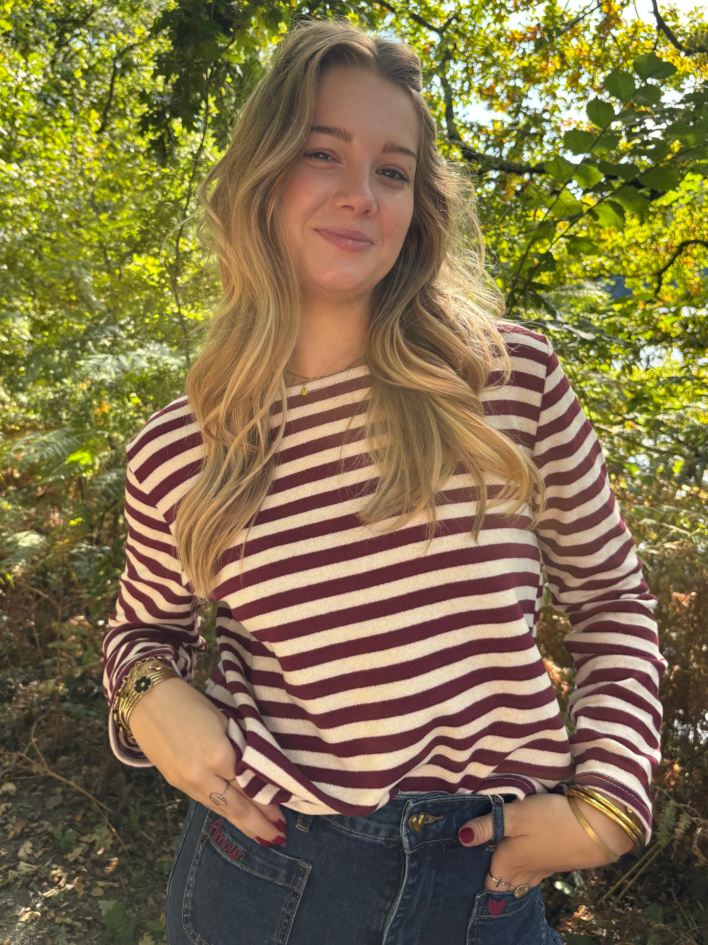 Top rayé coton bohème chic
