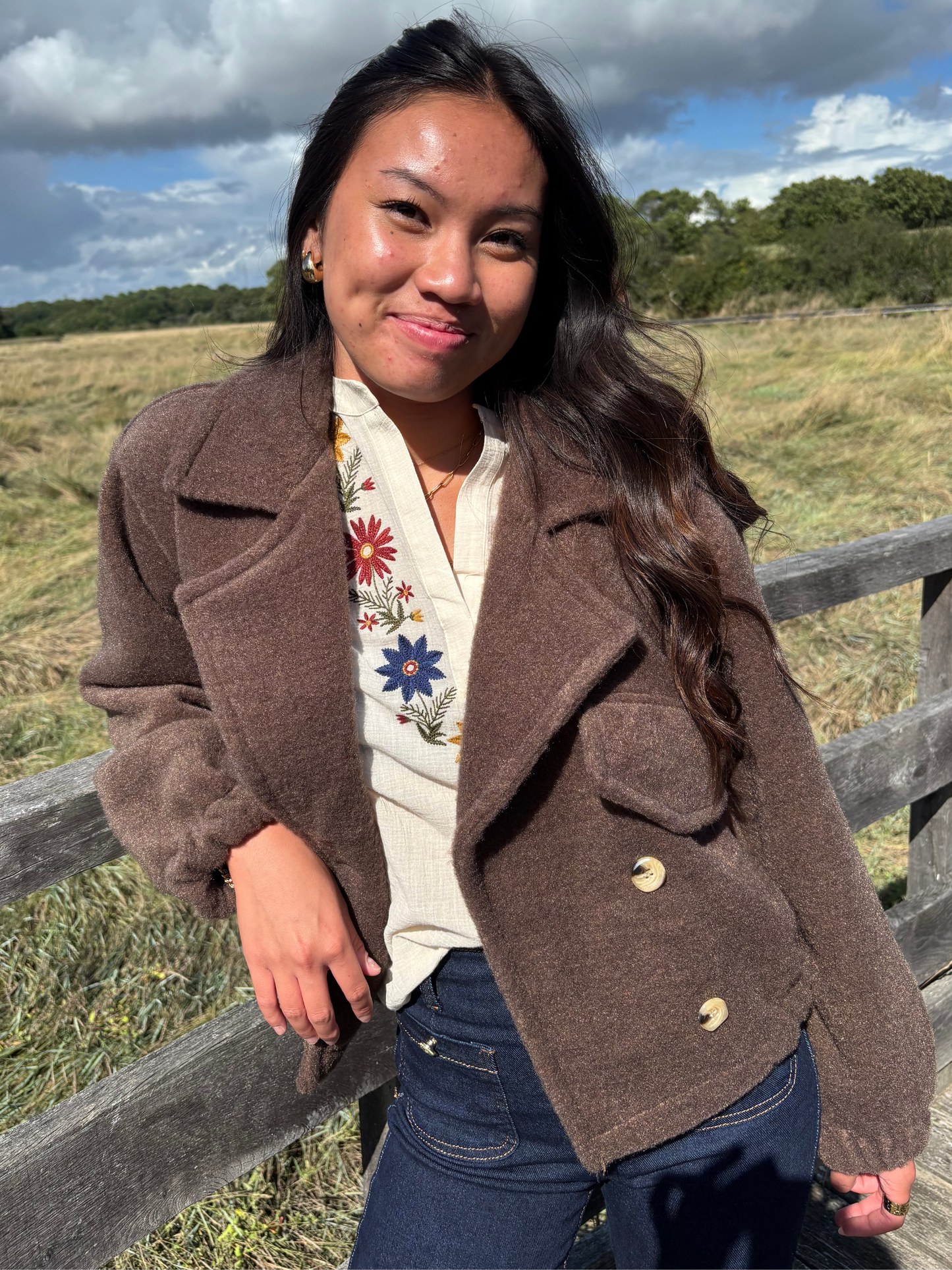 Veste courte chic en polyester