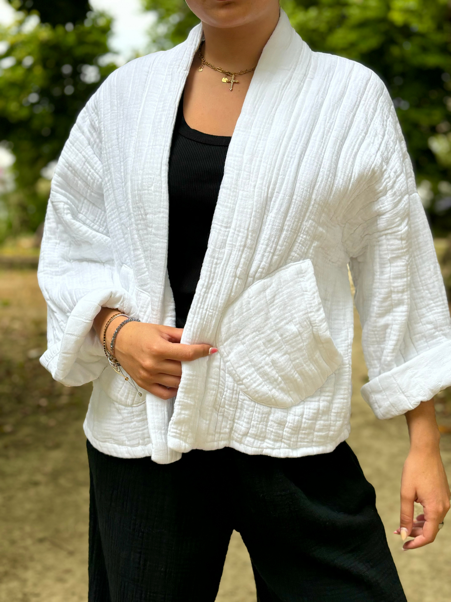 Veste en Gaze de Coton blanc