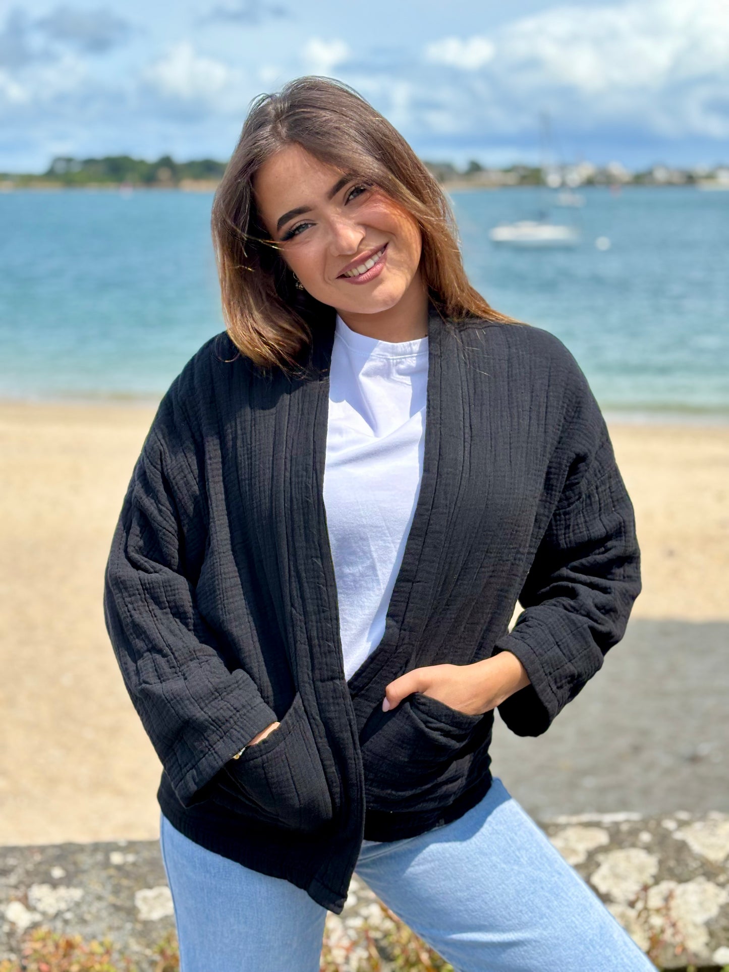 Veste en Gaze de Coton noir