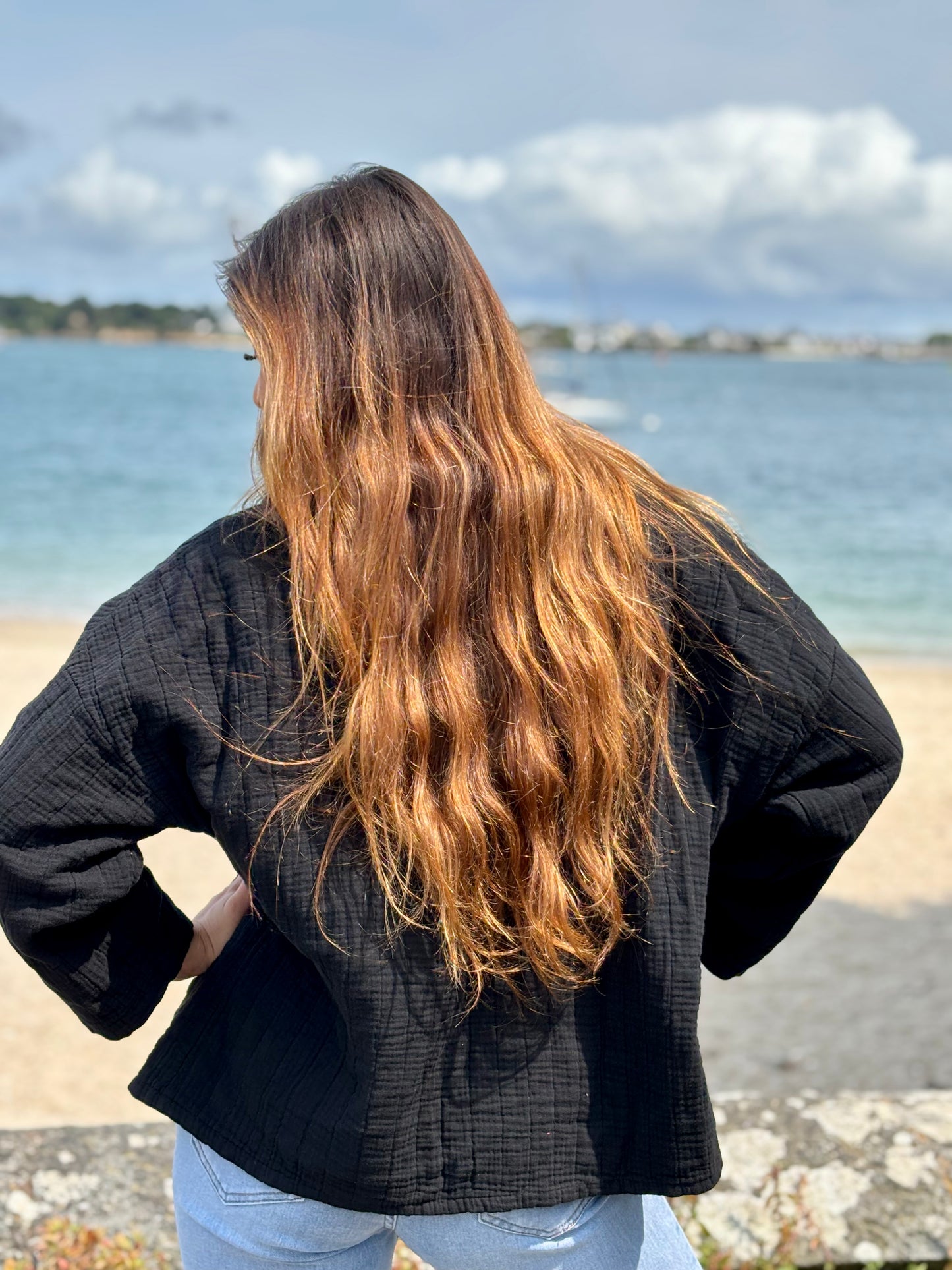 Veste en Gaze de Coton noir